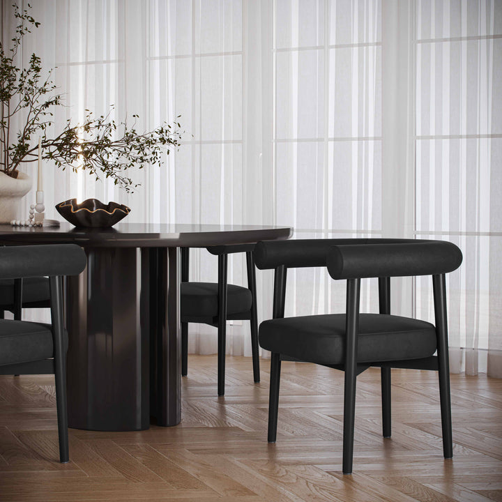 Spara Black Performance Vegan Leather Dining Chair