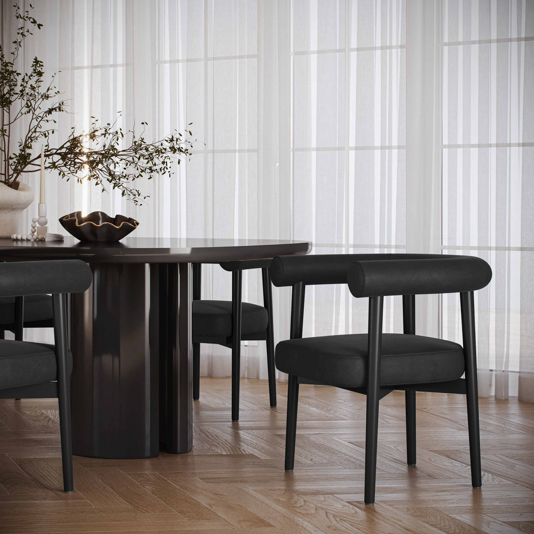 Spara Black Performance Vegan Leather Dining Chair