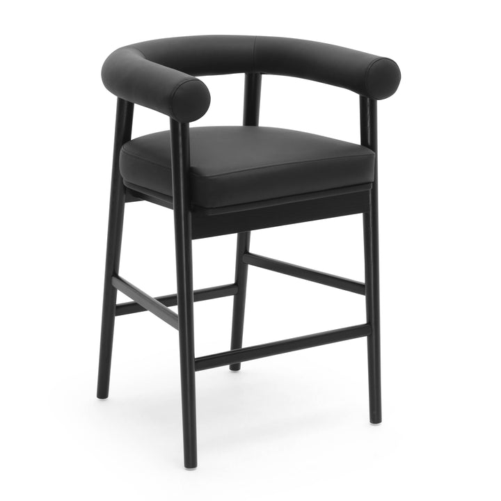 Spara Black Performance Vegan Leather Counter Stool