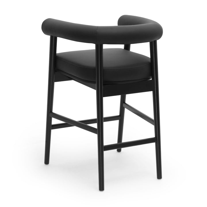 Spara Black Performance Vegan Leather Counter Stool