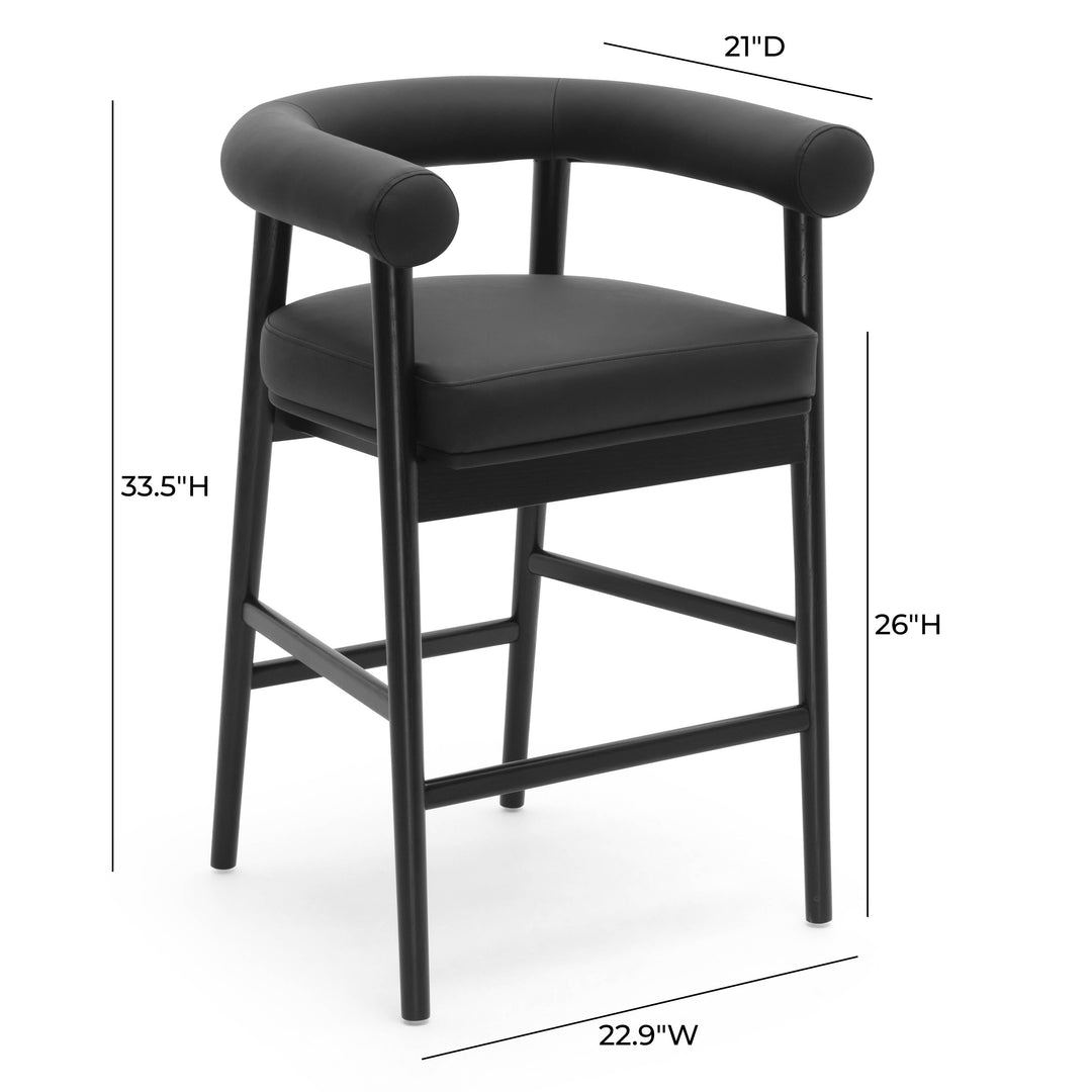 Spara Black Performance Vegan Leather Counter Stool