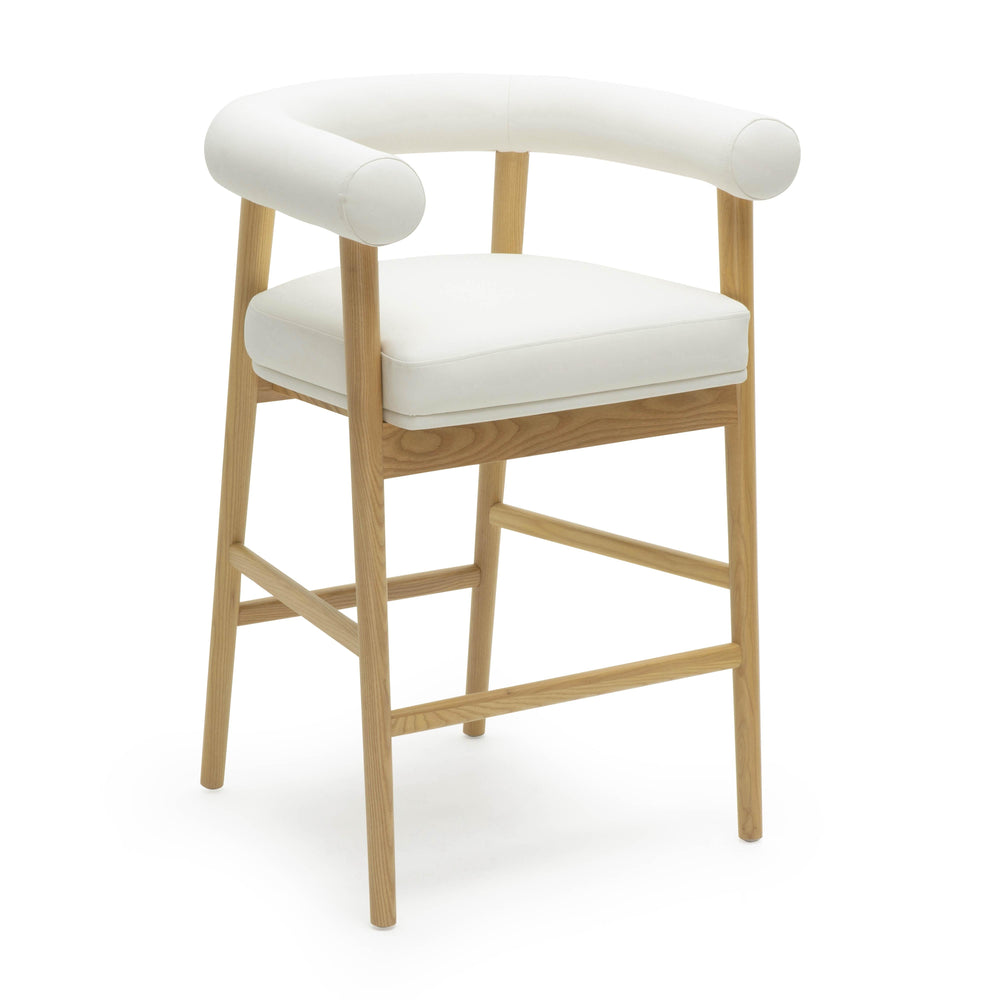 Spara White Performance Vegan Leather Counter Stool