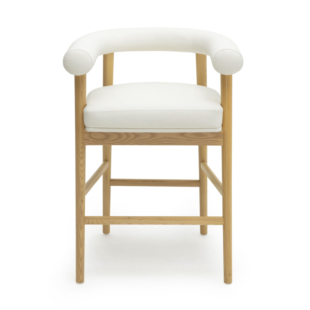 Spara White Performance Vegan Leather Counter Stool