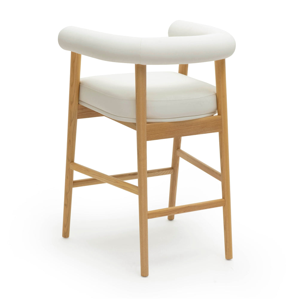 Spara White Performance Vegan Leather Counter Stool