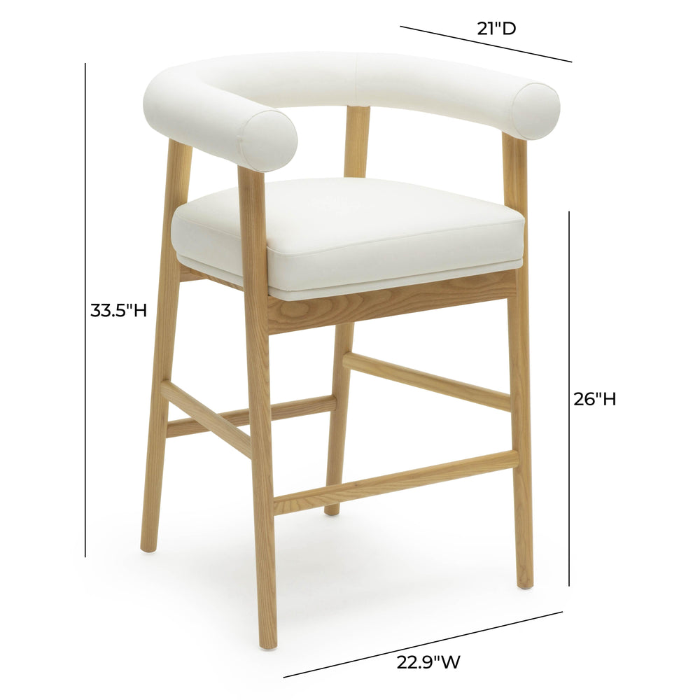 Spara White Performance Vegan Leather Counter Stool