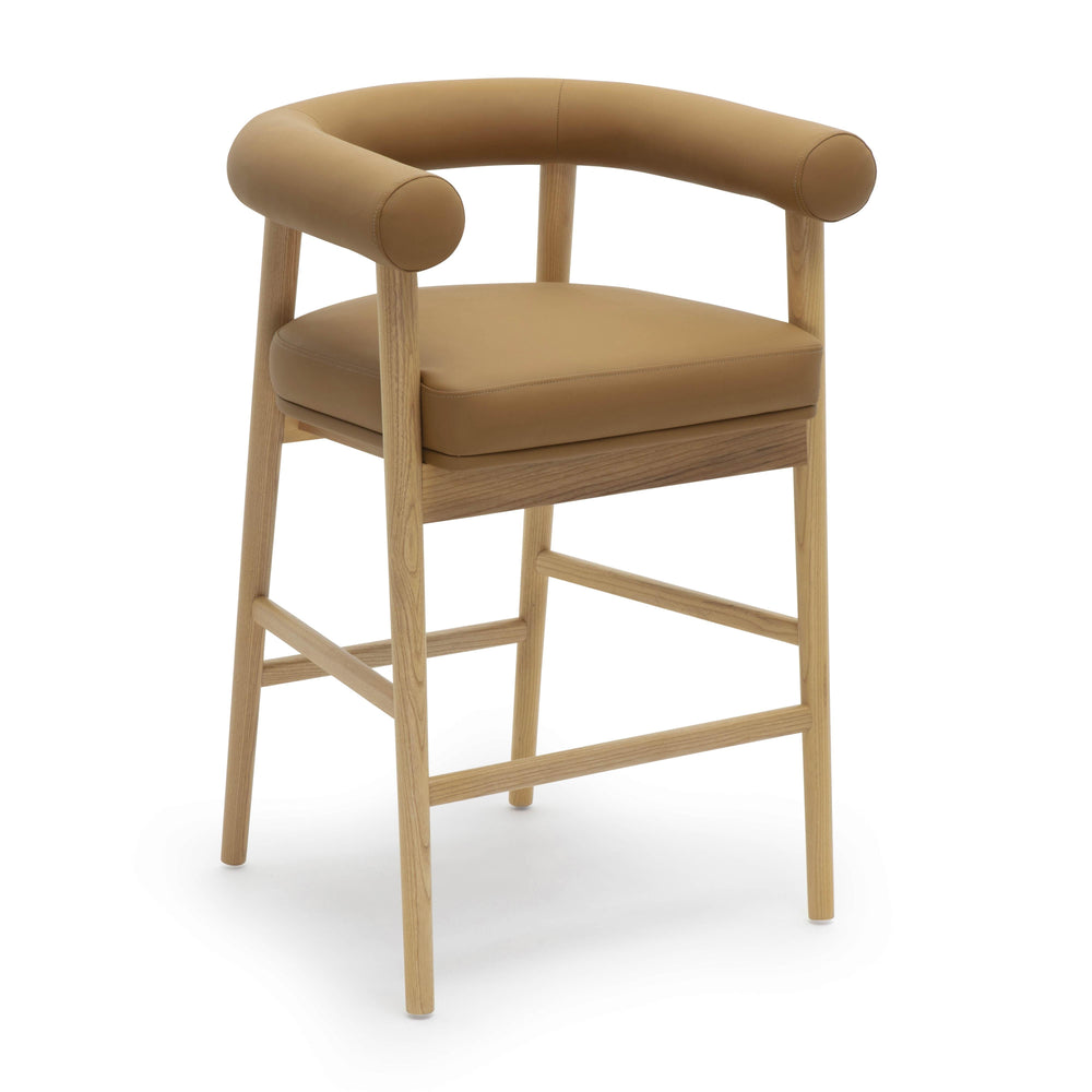 Spara Cognac Performance Vegan Leather Counter Stool