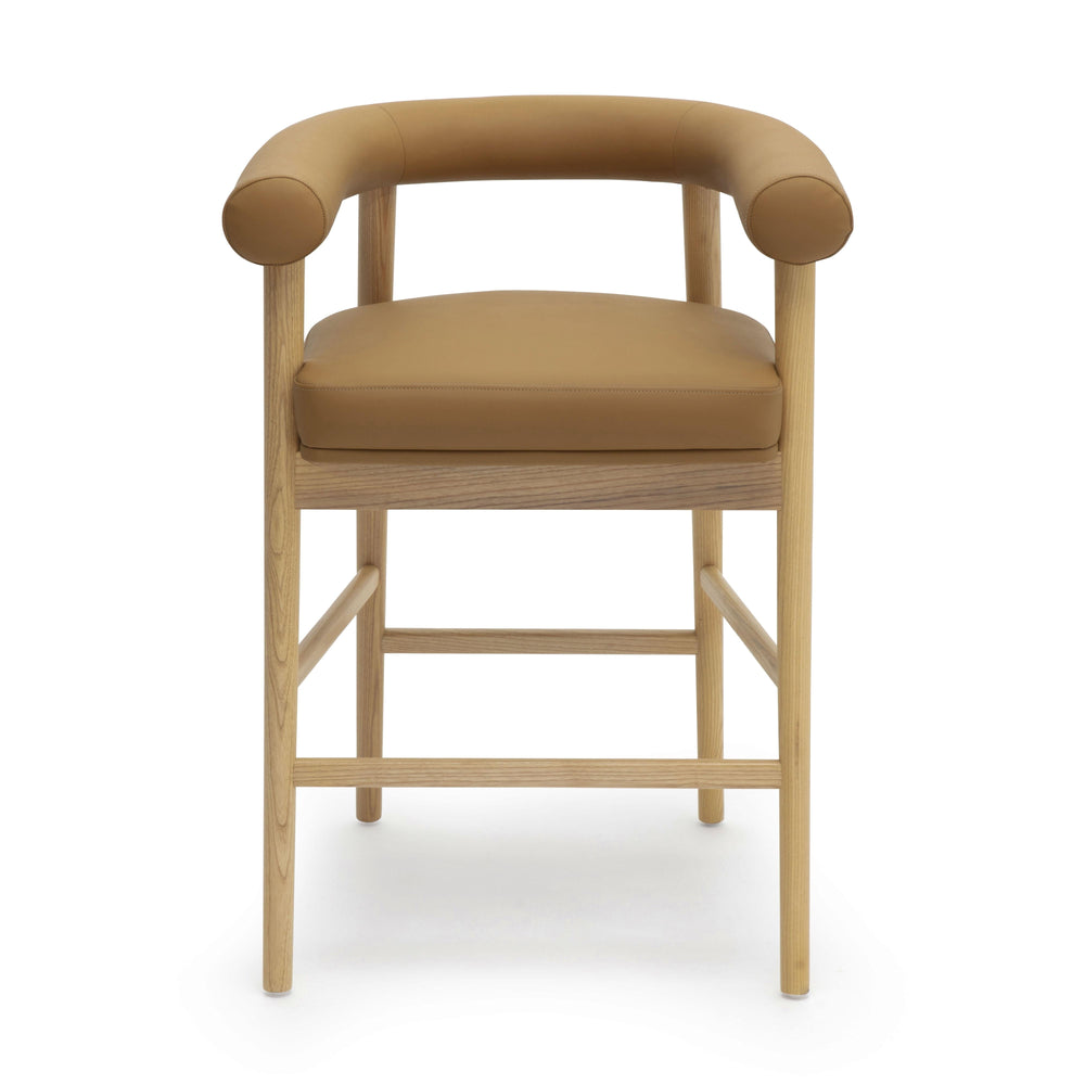 Spara Cognac Performance Vegan Leather Counter Stool