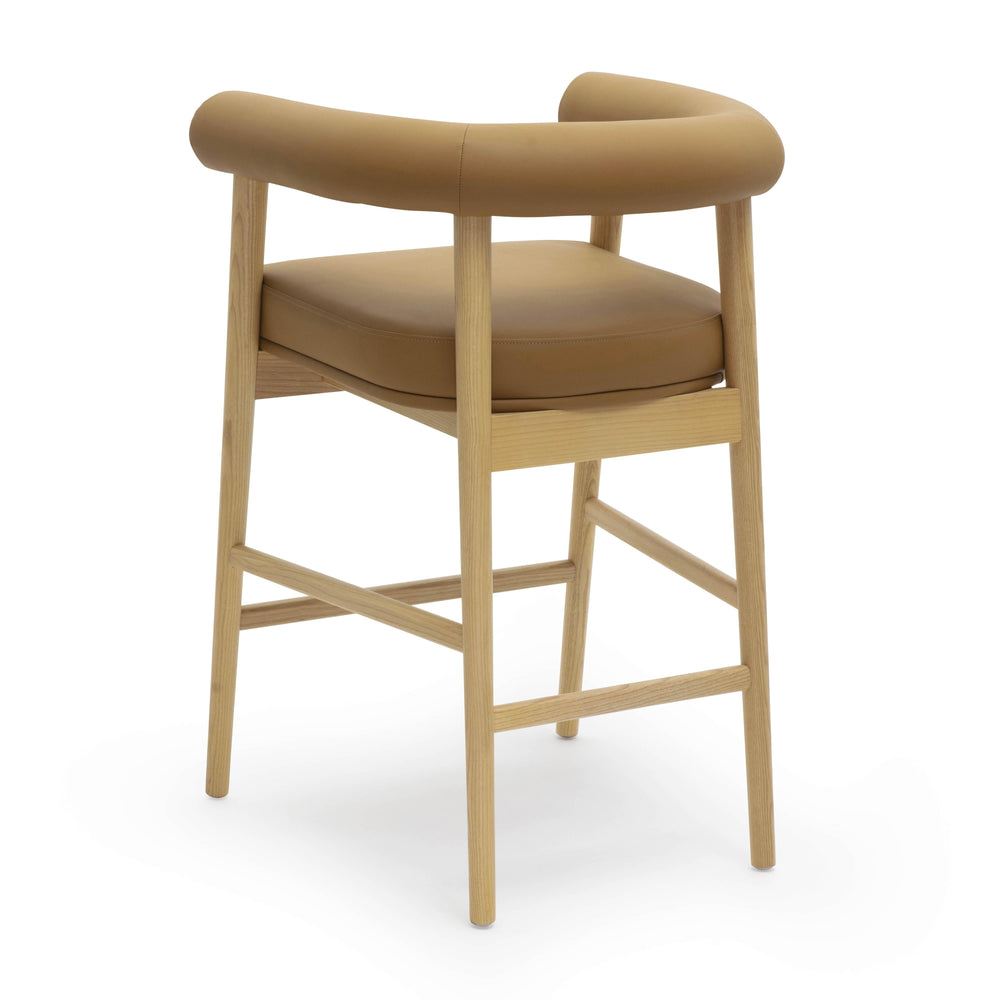Spara Cognac Performance Vegan Leather Counter Stool