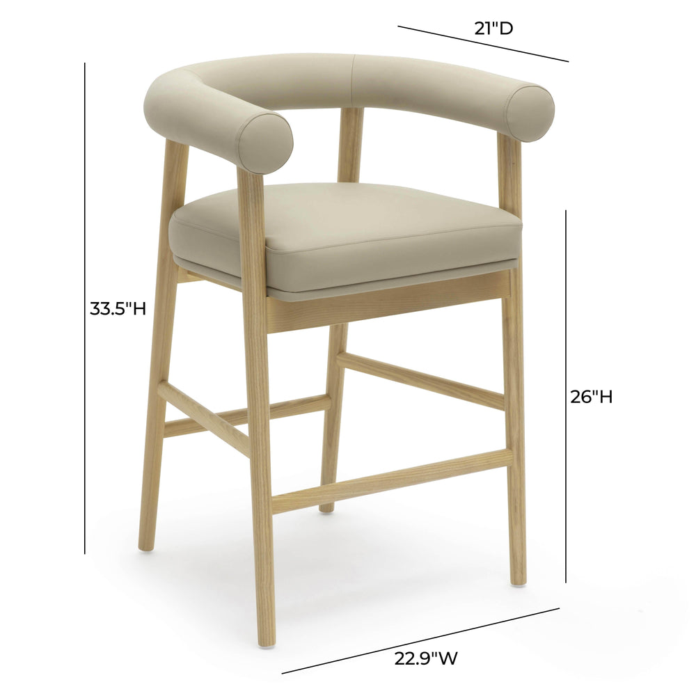 Spara Taupe Performance Vegan Leather Counter Stool