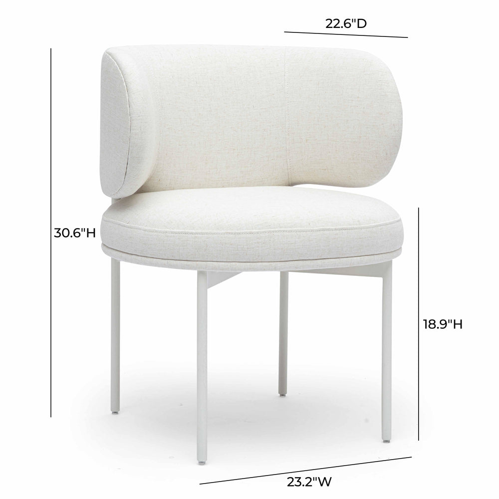 Maureen Cream Performance Upcycled Linen Dining Chair