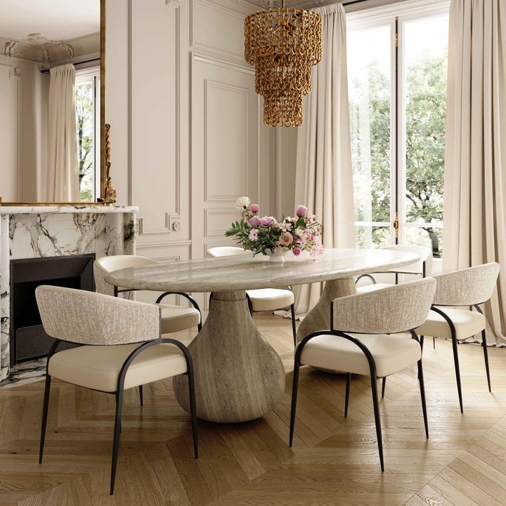 Tatum Cream 2-Tone Performance Vegan Leather Dining Chair