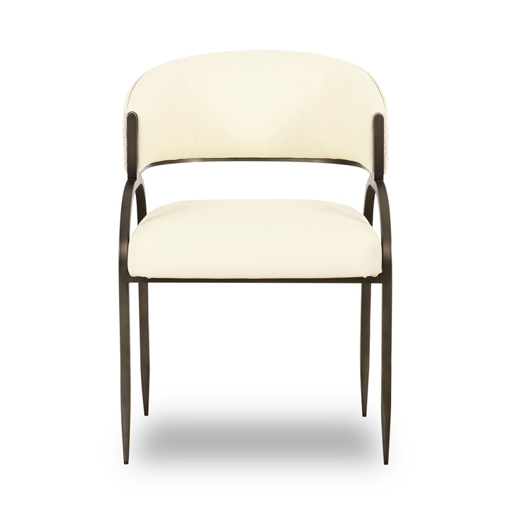 Tatum Cream 2-Tone Performance Vegan Leather Dining Chair