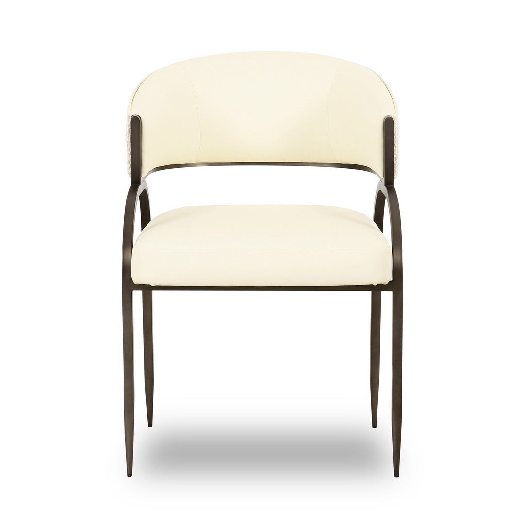 Tatum Cream 2-Tone Performance Vegan Leather Dining Chair