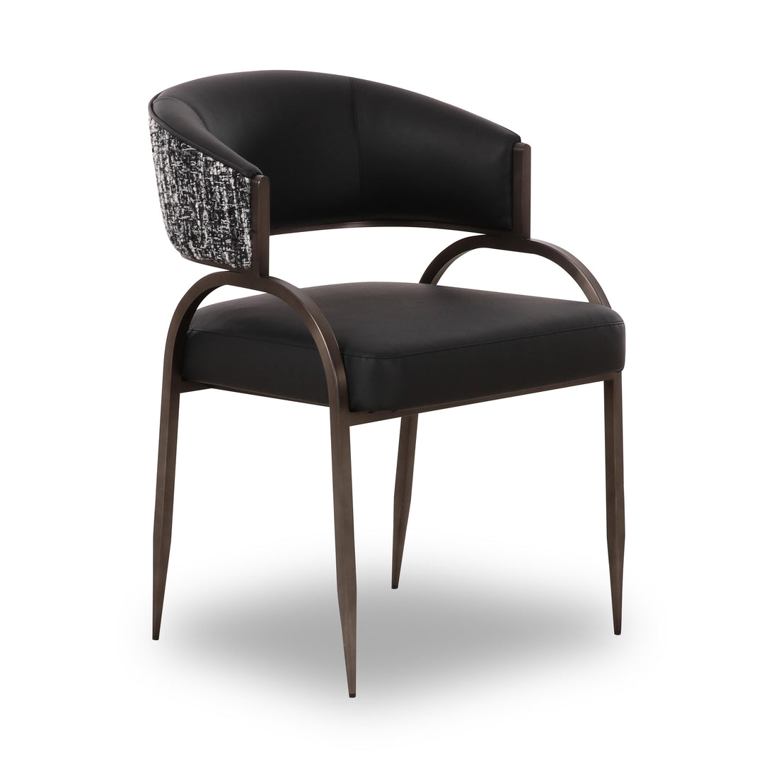 Tatum Black 2-Tone Performance Vegan Leather Dining Chair