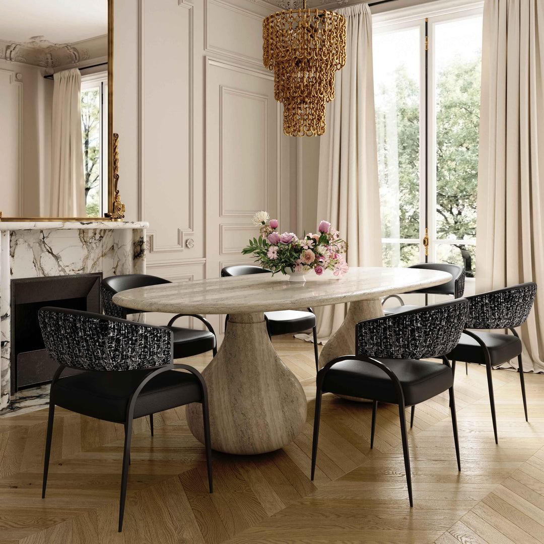 Tatum Black 2-Tone Performance Vegan Leather Dining Chair