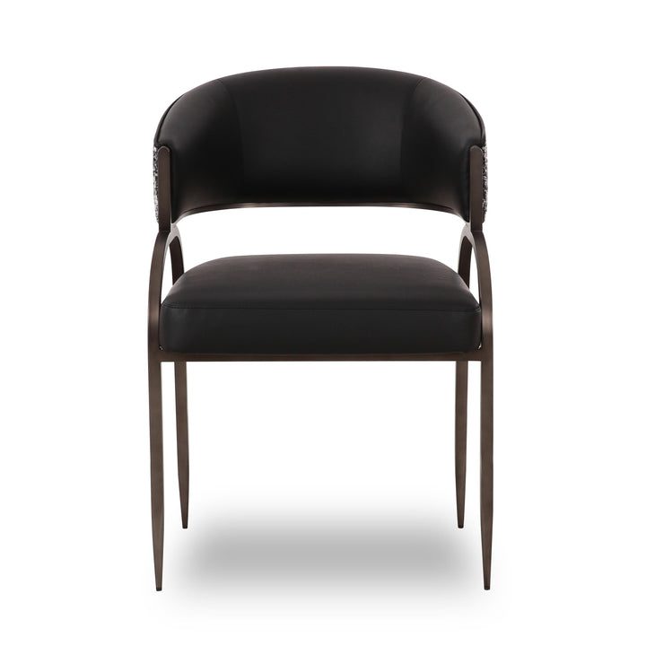 Tatum Black 2-Tone Performance Vegan Leather Dining Chair