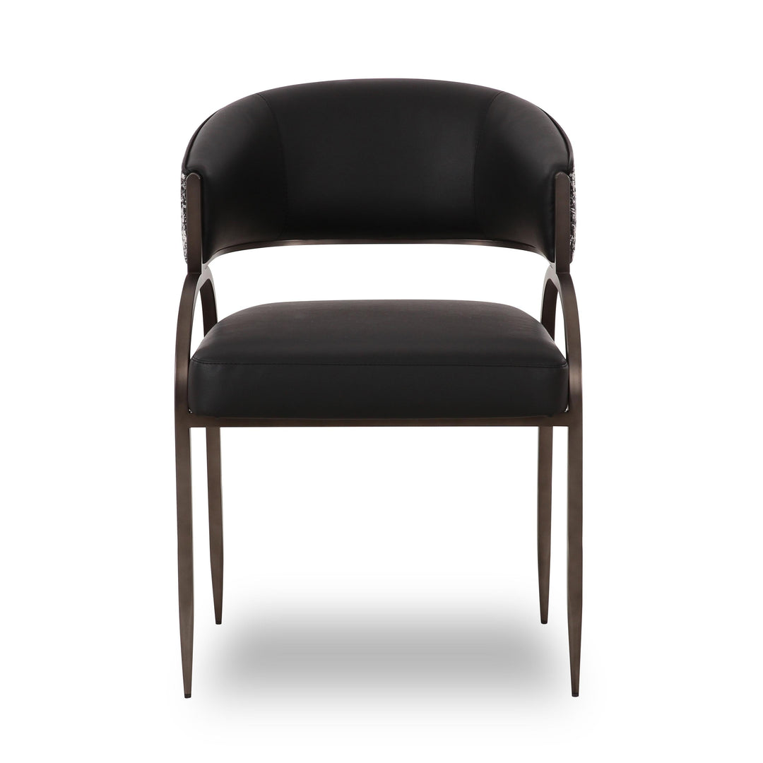Tatum Black 2-Tone Performance Vegan Leather Dining Chair