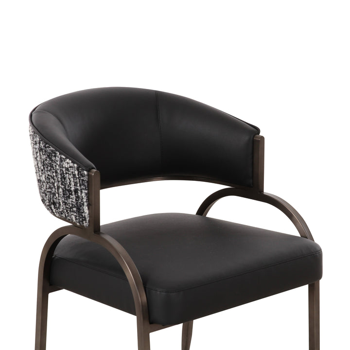 Tatum Black 2-Tone Performance Vegan Leather Dining Chair