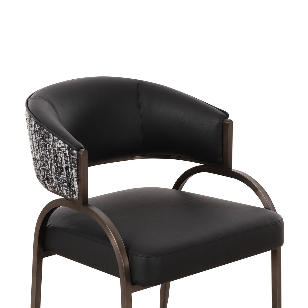 Tatum Black 2-Tone Performance Vegan Leather Dining Chair