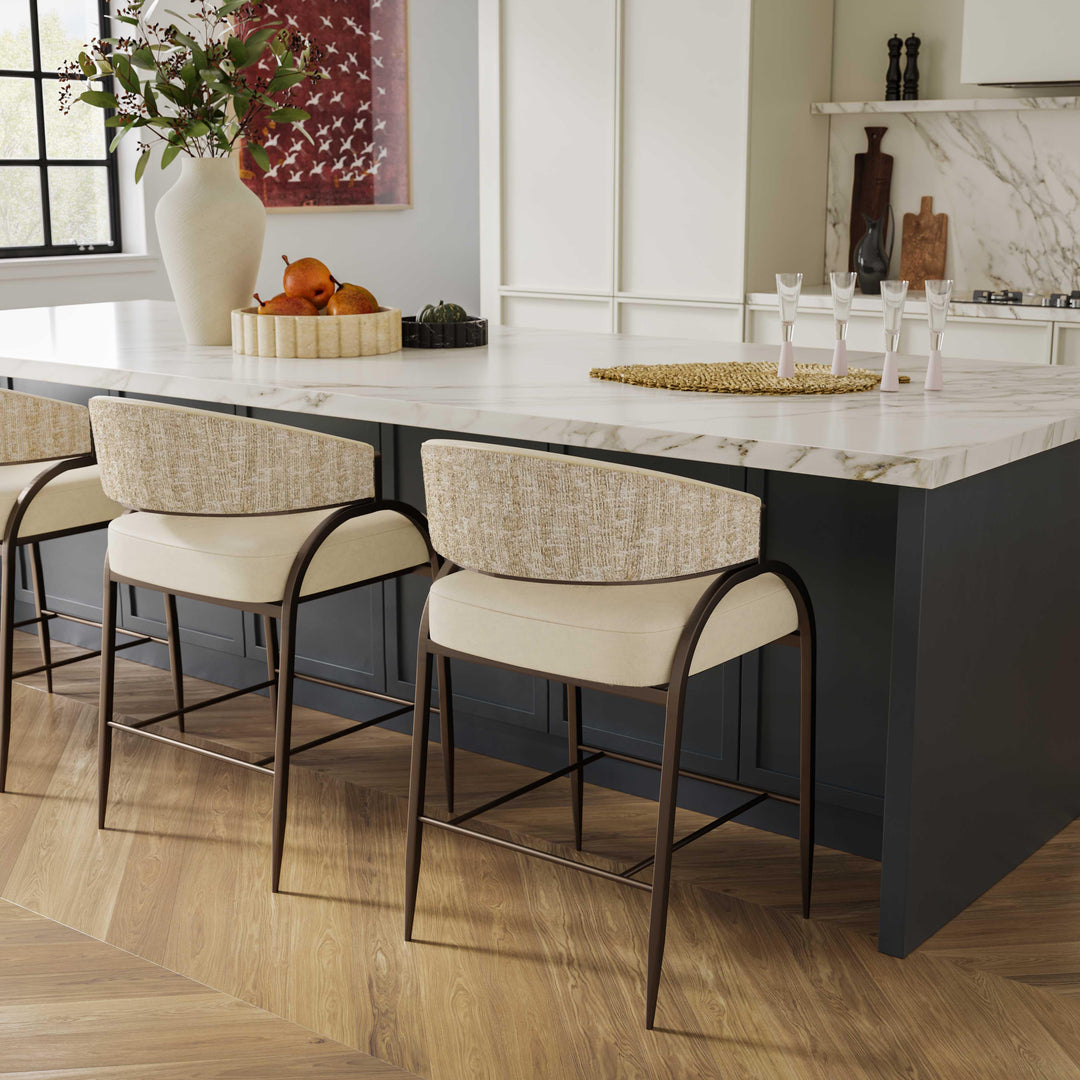 Tatum Cream 2-Tone Performance Vegan Leather Counter Stool