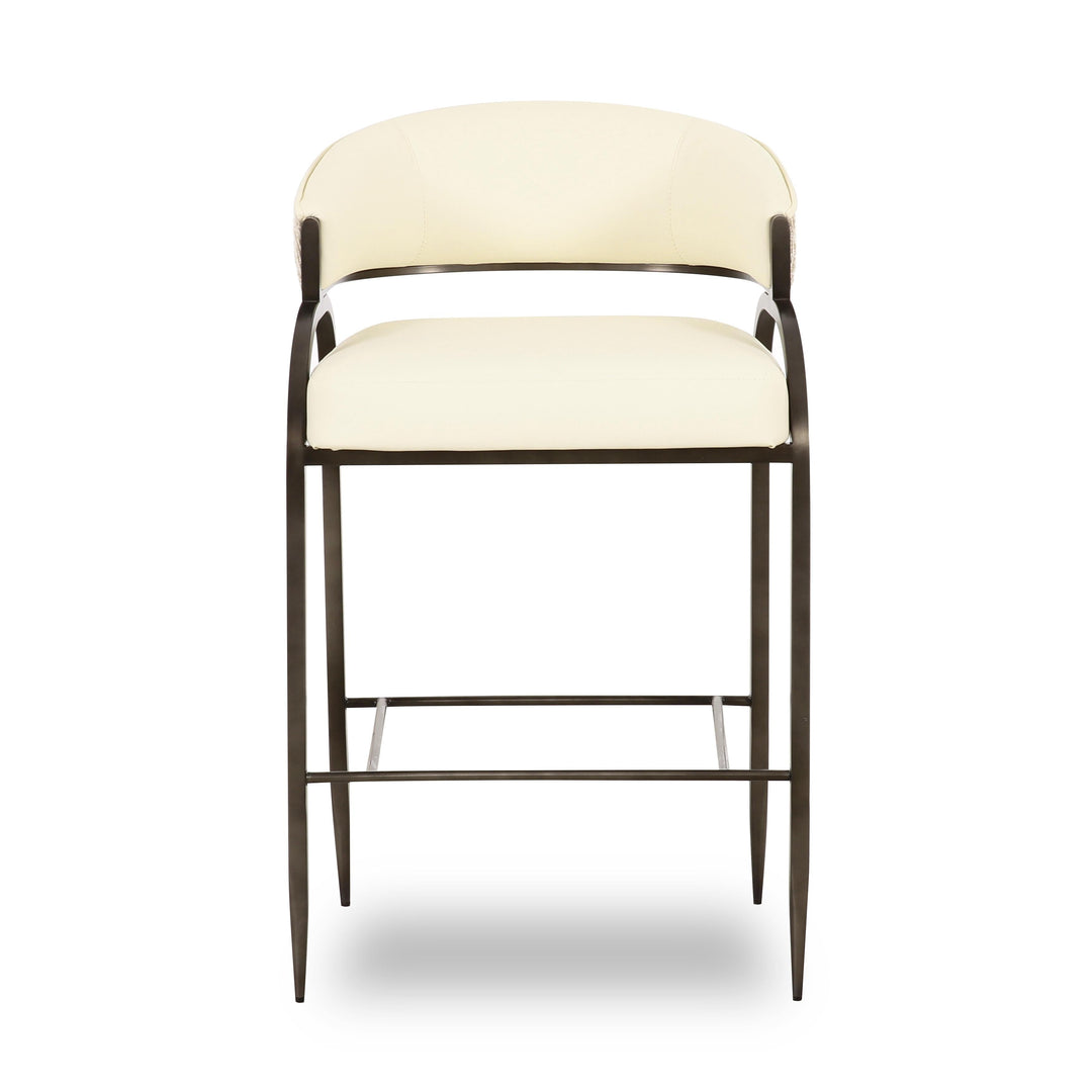 Tatum Cream 2-Tone Performance Vegan Leather Counter Stool