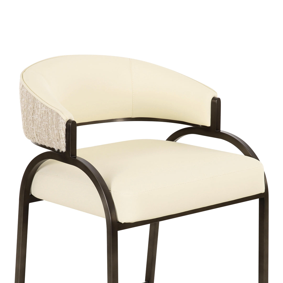 Tatum Cream 2-Tone Performance Vegan Leather Counter Stool