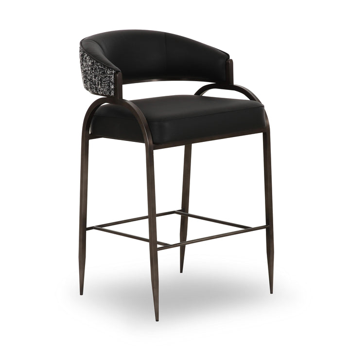 Tatum Black 2-Tone Performance Vegan Leather Counter Stool