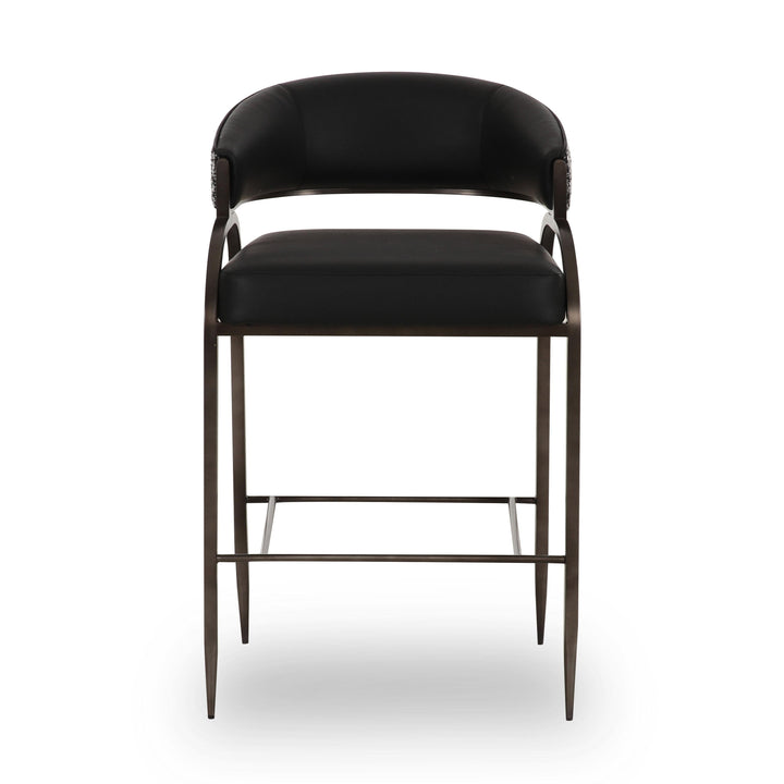 Tatum Black 2-Tone Performance Vegan Leather Counter Stool