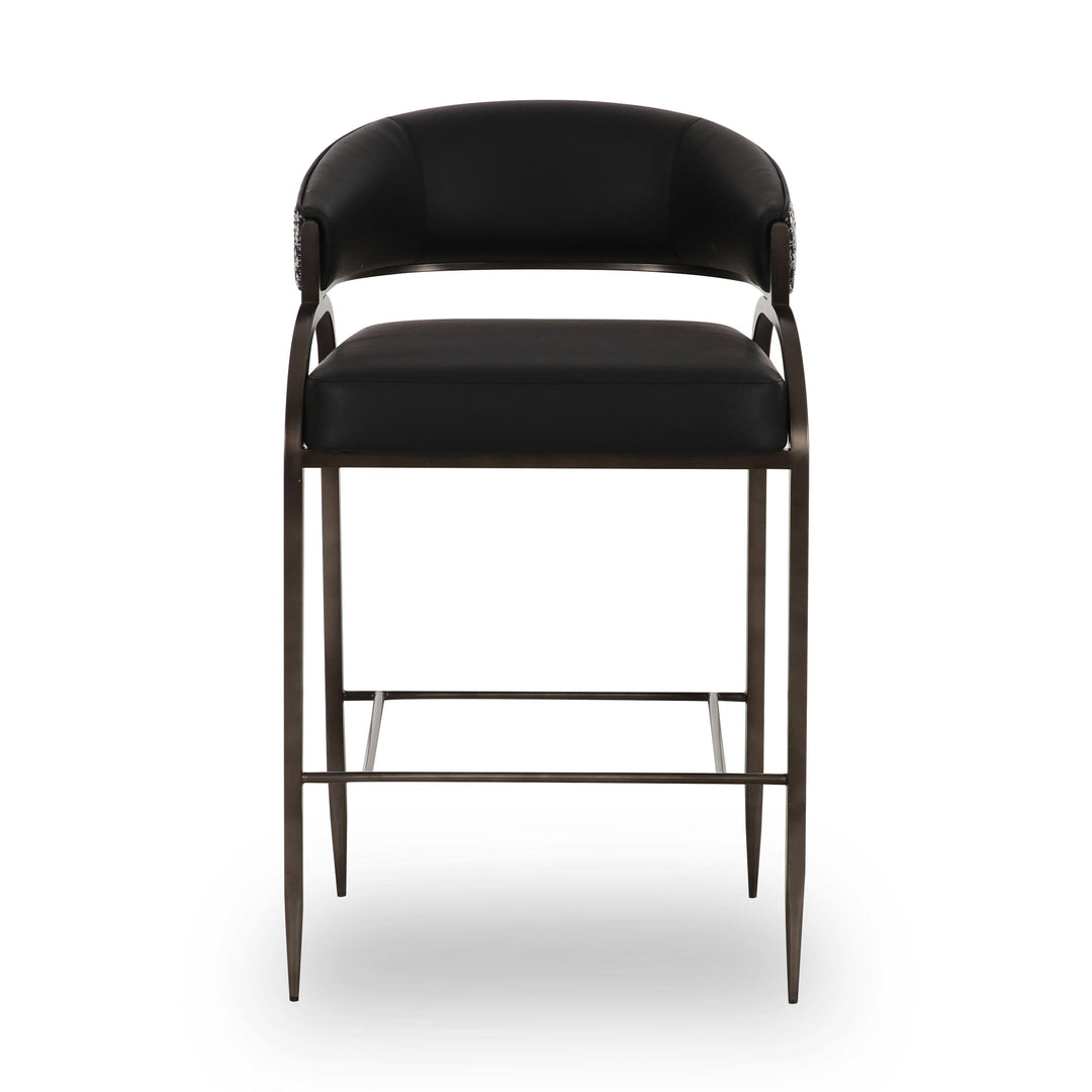Tatum Black 2-Tone Performance Vegan Leather Counter Stool