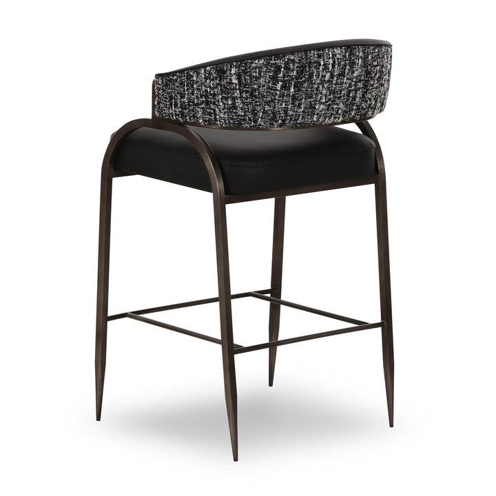 Tatum Black 2-Tone Performance Vegan Leather Counter Stool