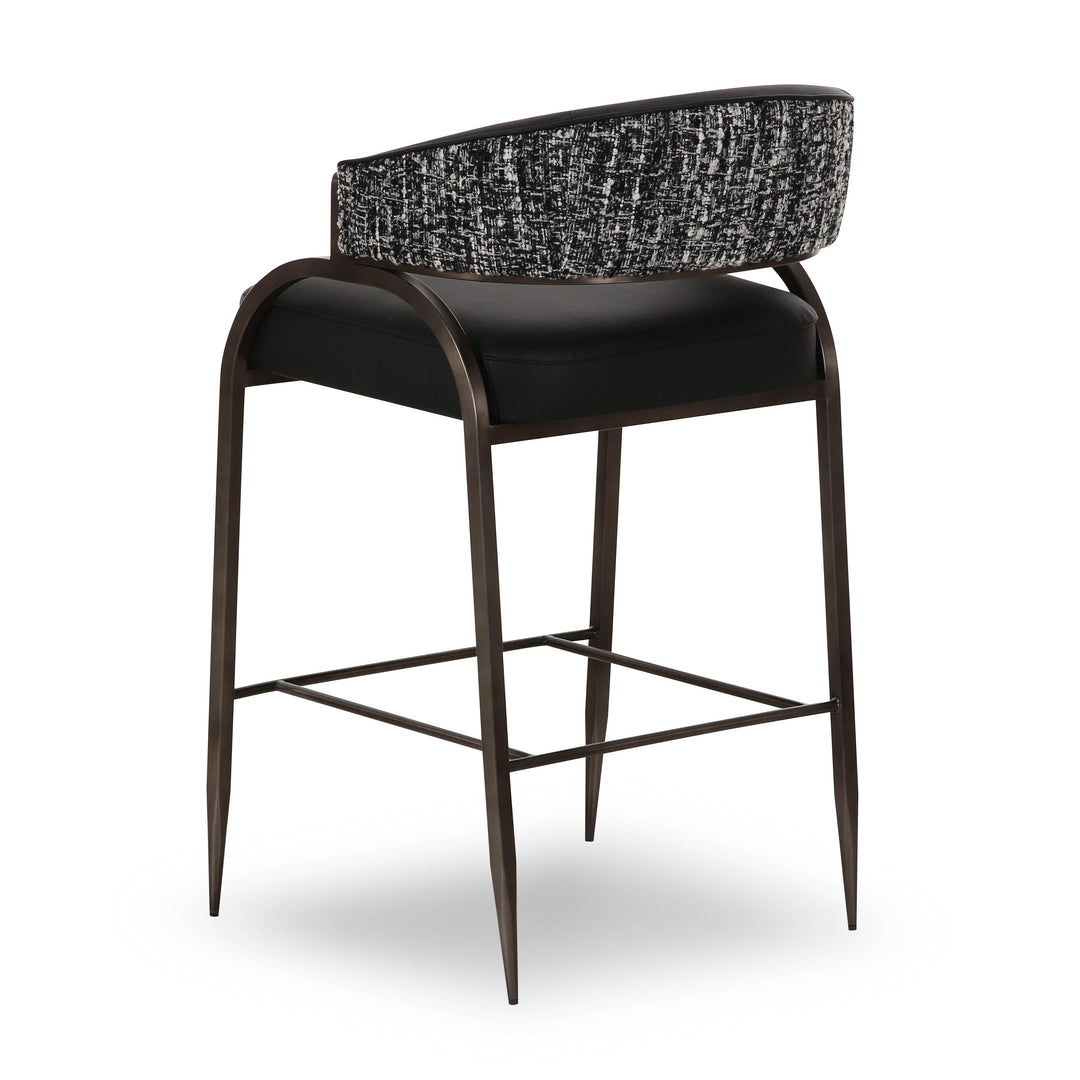 Tatum Black 2-Tone Performance Vegan Leather Counter Stool