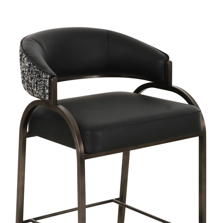 Tatum Black 2-Tone Performance Vegan Leather Counter Stool