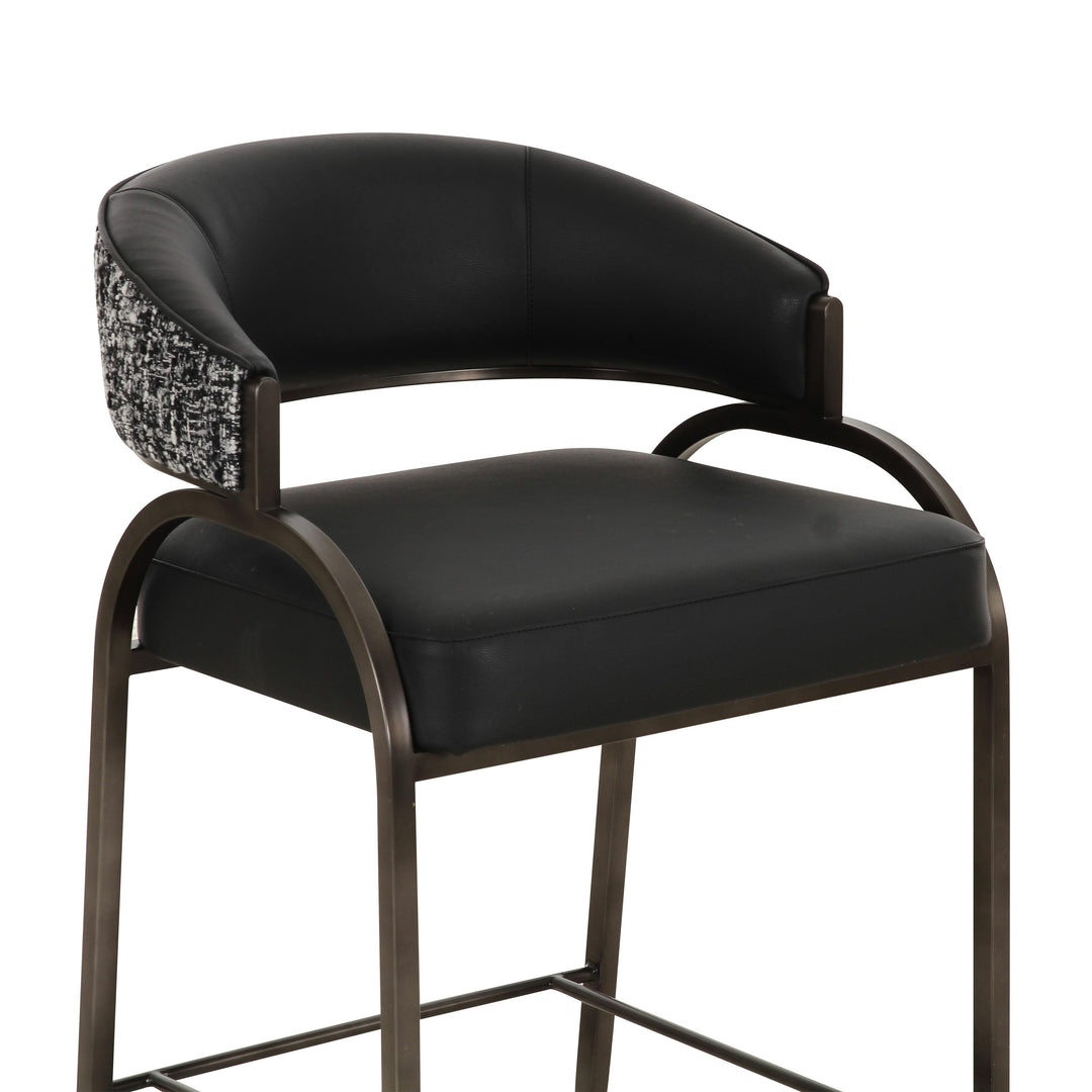 Tatum Black 2-Tone Performance Vegan Leather Counter Stool