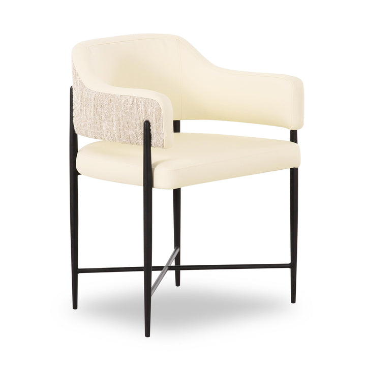 Sezanne Cream 2-Tone Performance Vegan Leather Dining Chair