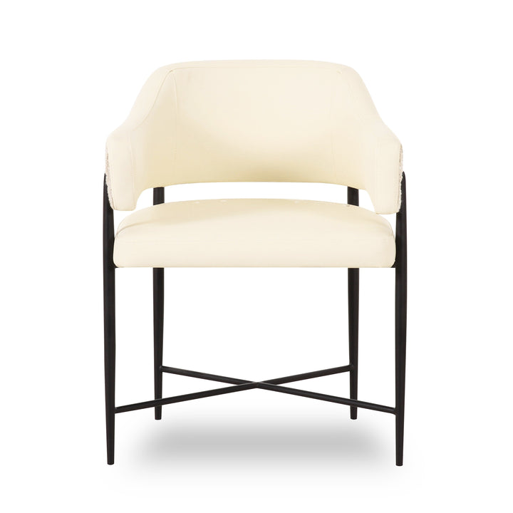 Sezanne Cream 2-Tone Performance Vegan Leather Dining Chair