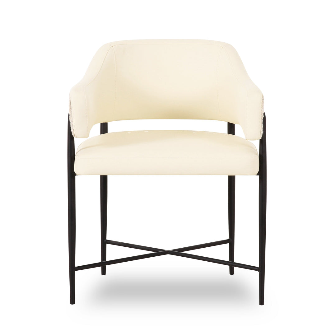 Sezanne Cream 2-Tone Performance Vegan Leather Dining Chair
