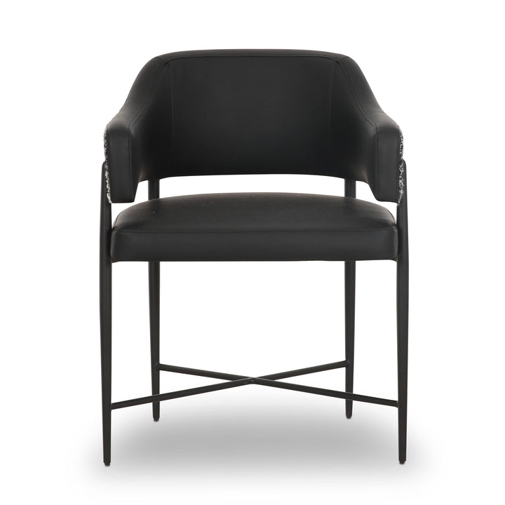 Sezanne Black 2-Tone Performance Vegan Leather Dining Chair