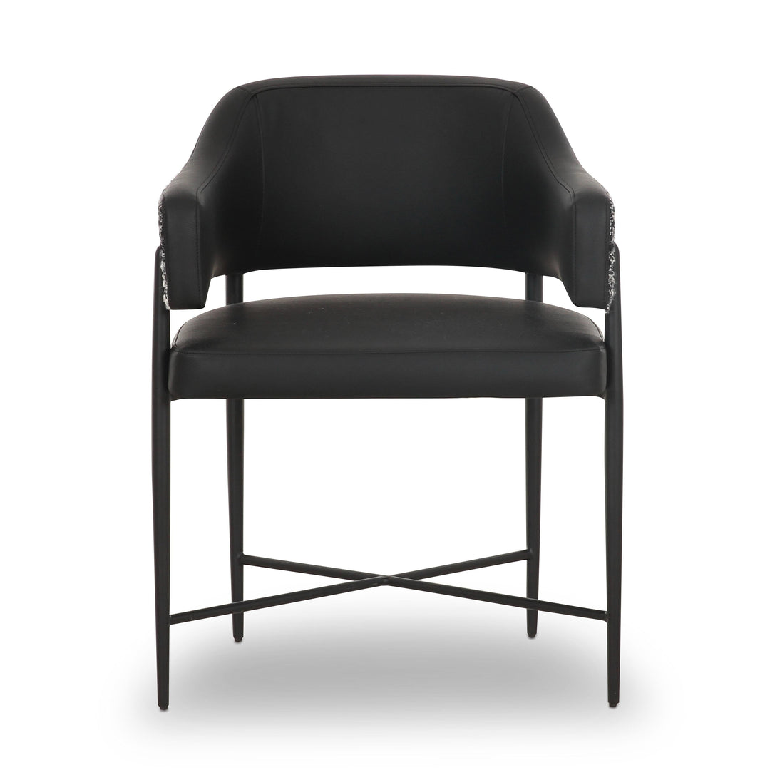 Sezanne Black 2-Tone Performance Vegan Leather Dining Chair