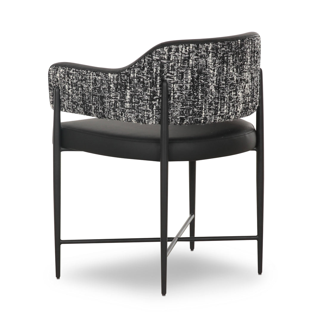 Sezanne Black 2-Tone Performance Vegan Leather Dining Chair