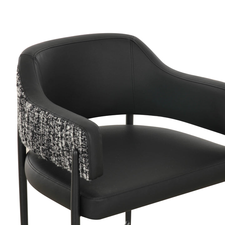 Sezanne Black 2-Tone Performance Vegan Leather Dining Chair