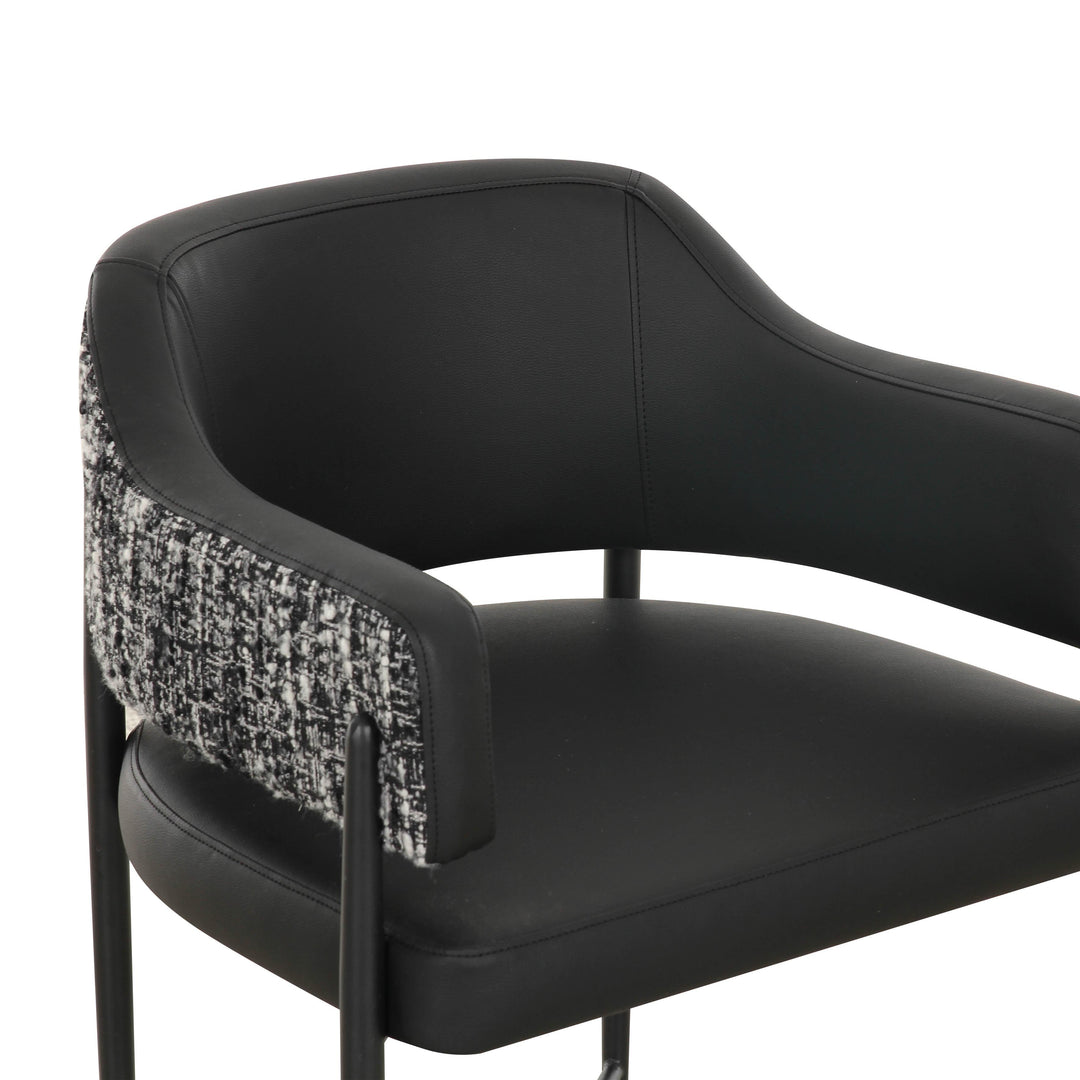 Sezanne Black 2-Tone Performance Vegan Leather Dining Chair