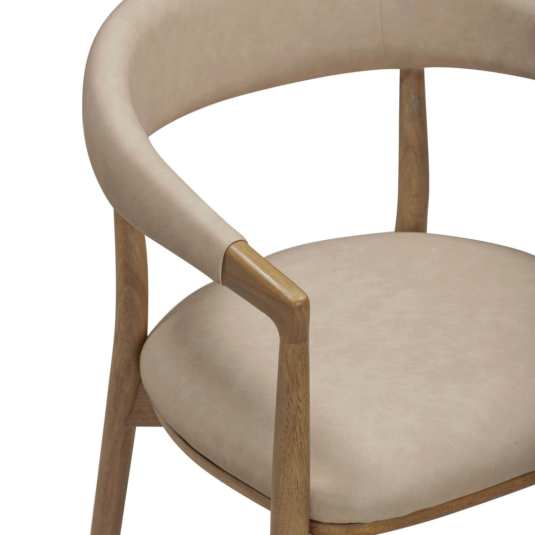 Vina Taupe Performance Vegan Leather Dining Chair