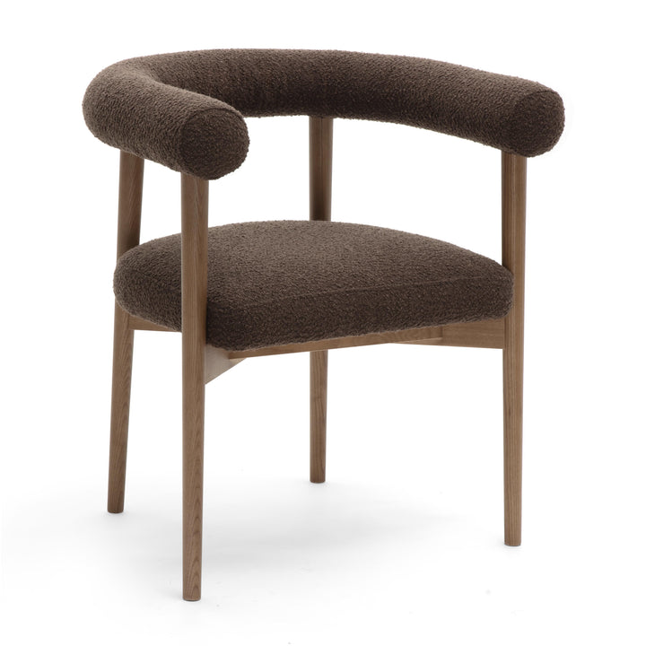 Spara Chocolate Brown Performance Boucle Dining Arm Chair