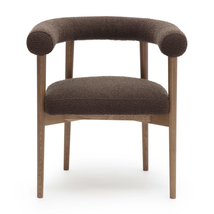 Spara Chocolate Brown Performance Boucle Dining Arm Chair