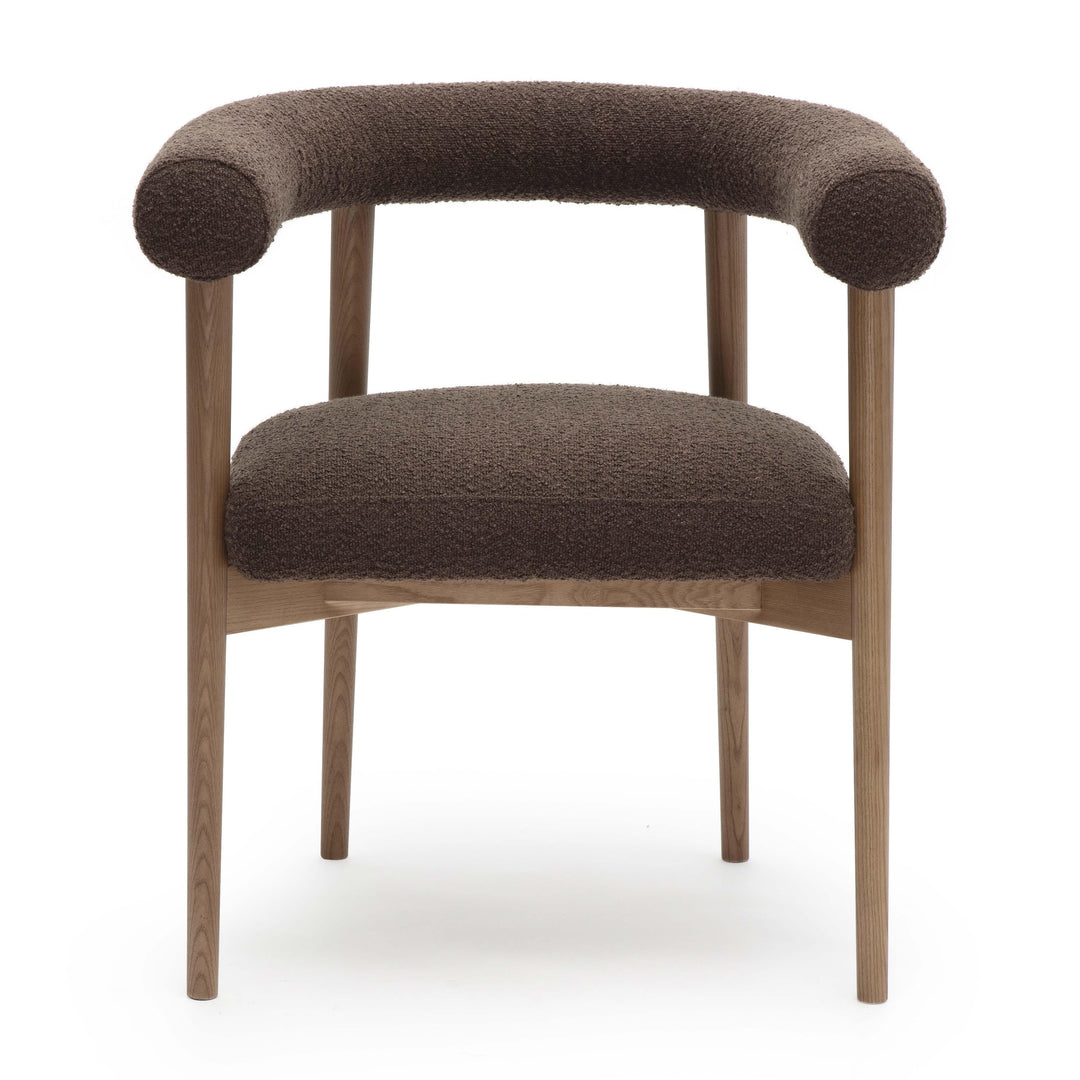 Spara Chocolate Brown Performance Boucle Dining Arm Chair