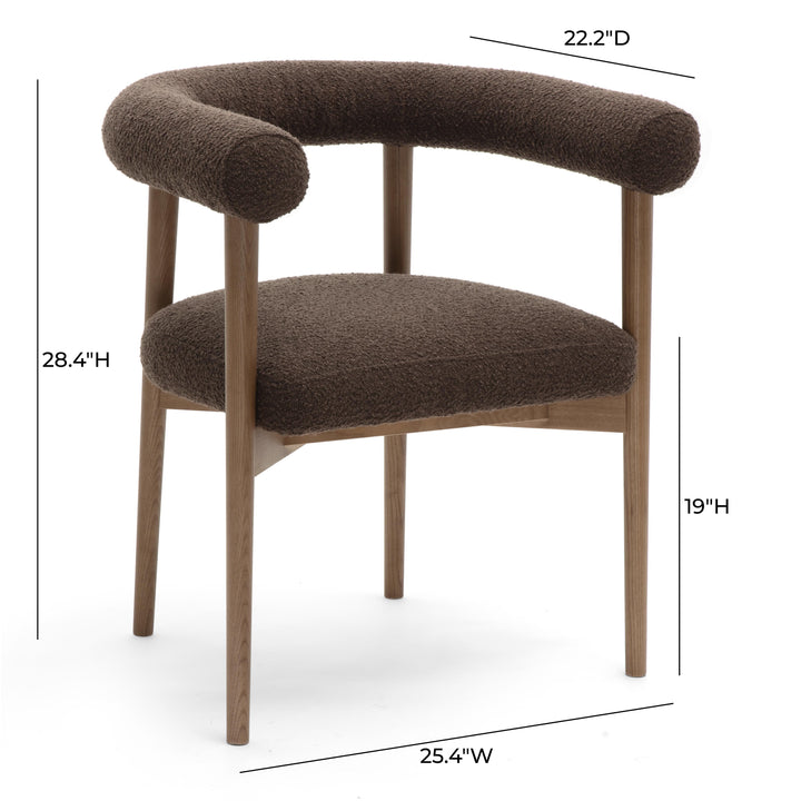 Spara Chocolate Brown Performance Boucle Dining Arm Chair