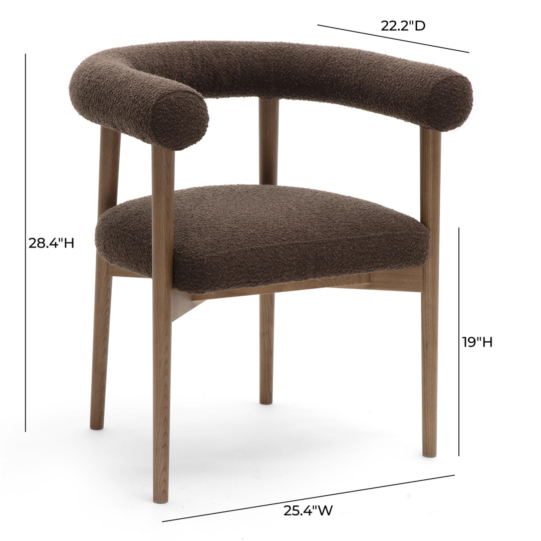 Spara Chocolate Brown Performance Boucle Dining Arm Chair