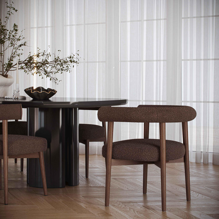 Spara Chocolate Brown Performance Boucle Side Chair