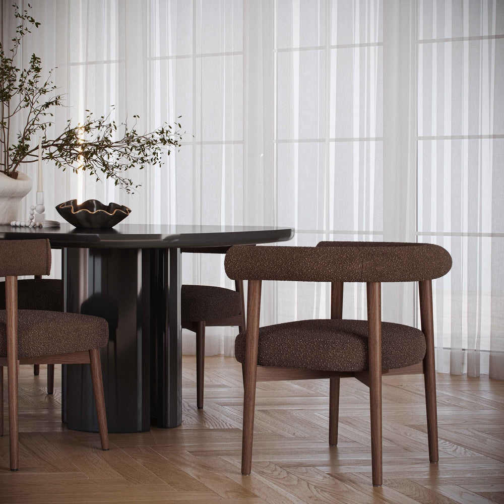 Spara Chocolate Brown Performance Boucle Side Chair