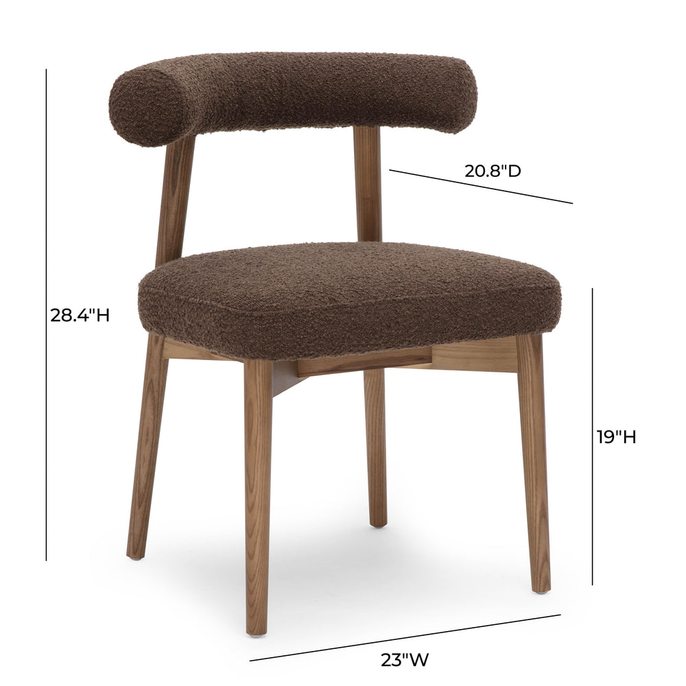 Spara Chocolate Brown Performance Boucle Side Chair
